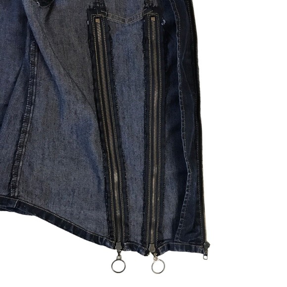 Ashley Stewart Women Denim Motorcycle Zipper Vest Size 16 Blue Y2K - Picture 6 of 10